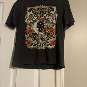 Billabong Black and Orange Short Sleeve Tee with Ornate Graphic